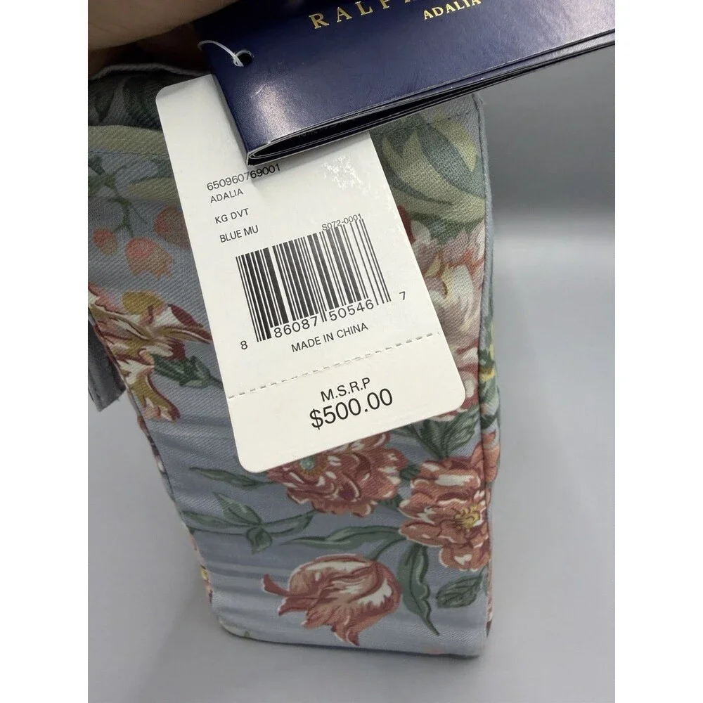 Ralph Lauren Cotton Twill Adalia Floral Duvet Cover KING Blue Multi $500 NEW